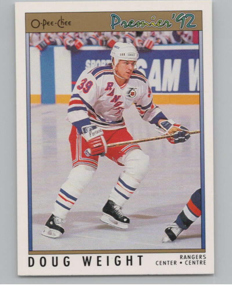 1991-92 OPC Premier #32 Doug Weight  RC Rookie New York Rangers  V102721 Image 1