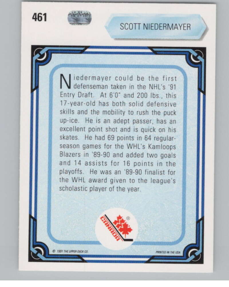 1990-91 Upper Deck #461 Scott Neidermayer  RC Rookie  V102857 Image 2