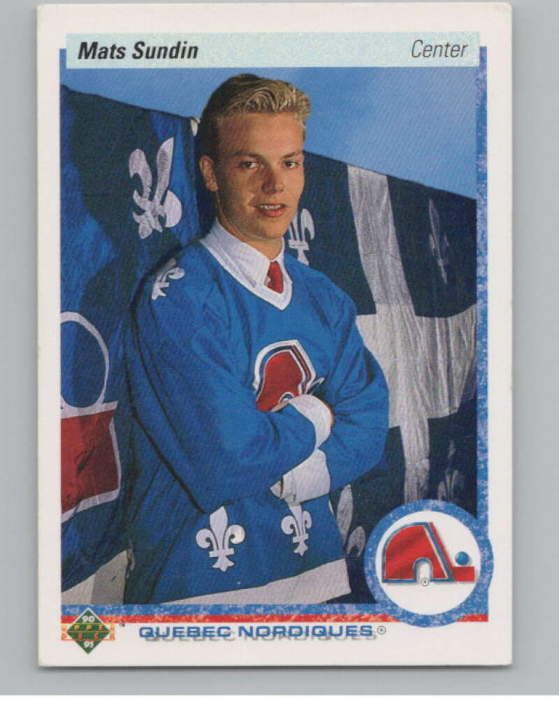 1990-91 Upper Deck French #365 Mats Sundin  RC Rookie Quebec Nordiques  V102883 Image 1