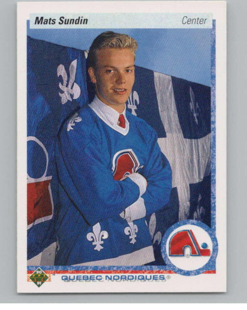 1990-91 Upper Deck French #365 Mats Sundin  RC Rookie Quebec Nordiques  V102884 Image 1