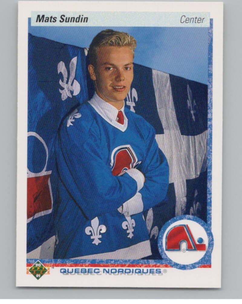 1990-91 Upper Deck French #365 Mats Sundin  RC Rookie Quebec Nordiques  V102885 Image 1
