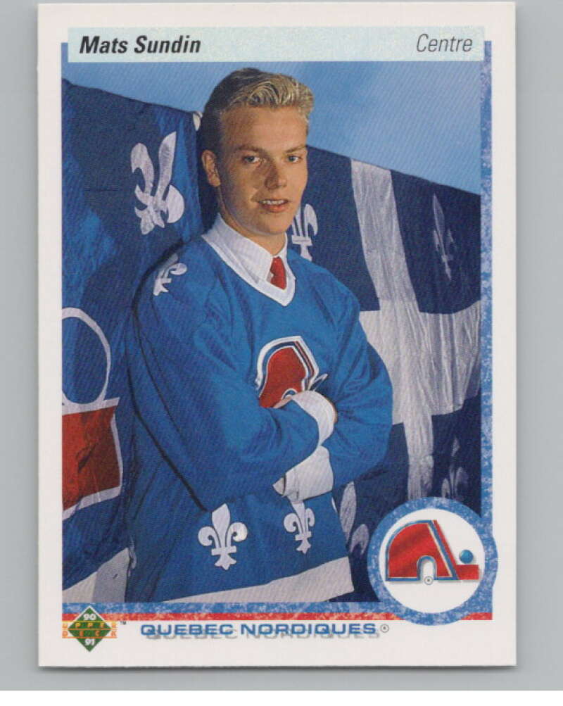 1990-91 Upper Deck French #365 Mats Sundin  RC Rookie Quebec Nordiques  V102886 Image 1