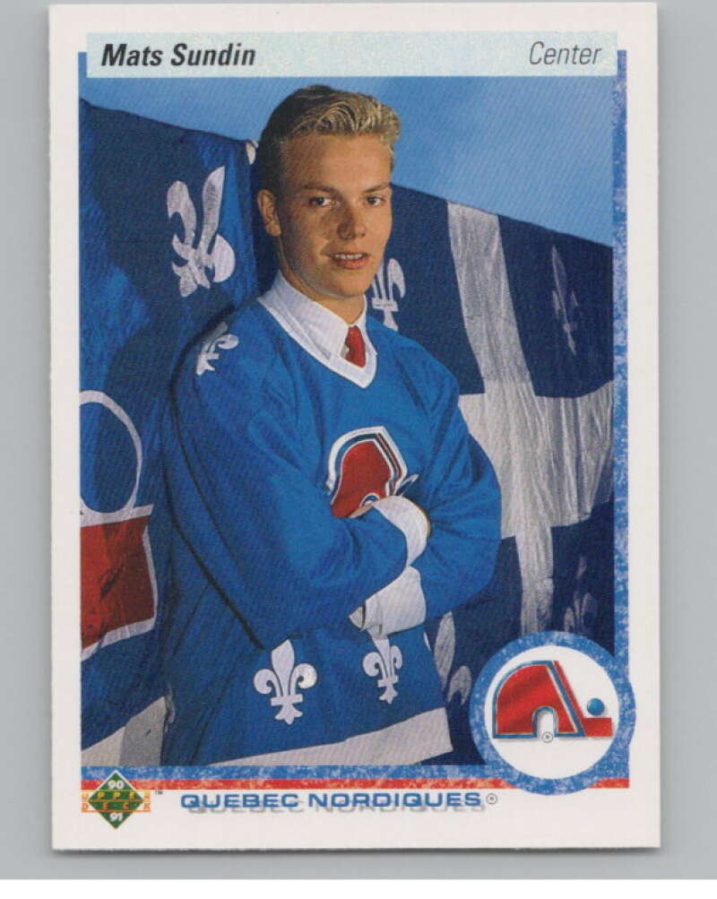 1990-91 Upper Deck French #365 Mats Sundin  RC Rookie Quebec Nordiques  V102887 Image 1