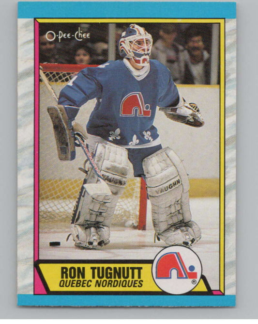 1989-90 O-Pee-Chee #263 Ron Tugnutt  RC Rookie Quebec Nordiques  V102888 Image 1