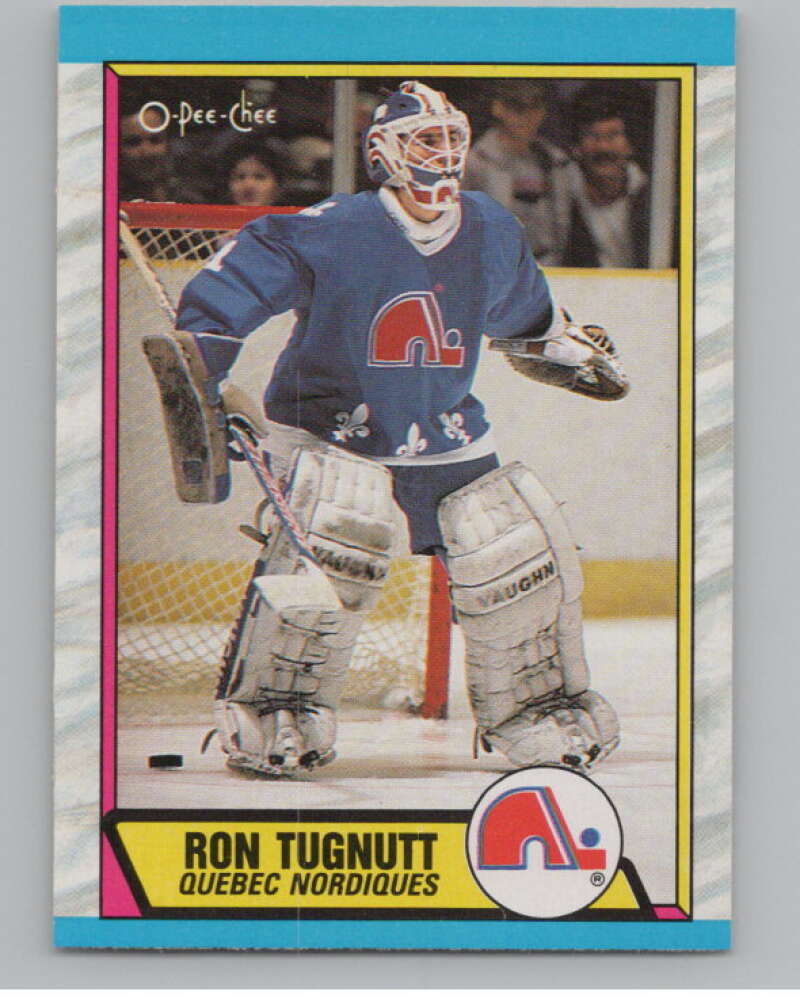 1989-90 O-Pee-Chee #263 Ron Tugnutt  RC Rookie Quebec Nordiques  V102891 Image 1