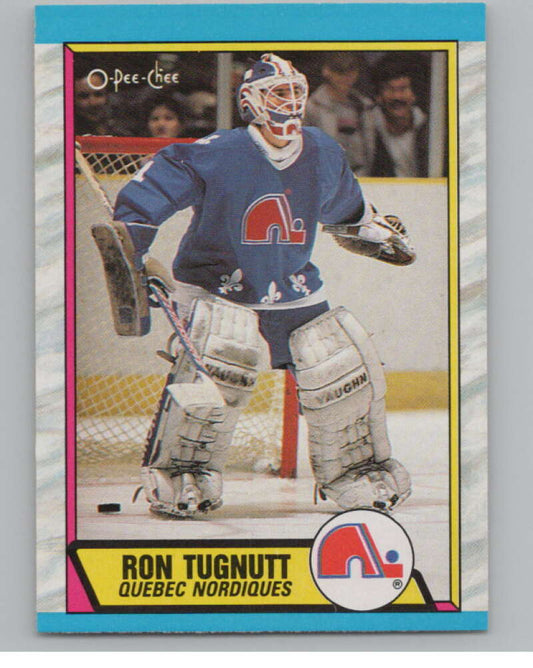 1989-90 O-Pee-Chee #263 Ron Tugnutt  RC Rookie Quebec Nordiques  V102892 Image 1