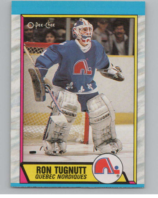 1989-90 O-Pee-Chee #263 Ron Tugnutt  RC Rookie Quebec Nordiques  V102896 Image 1