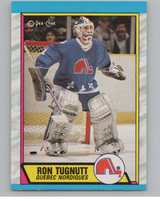 1989-90 O-Pee-Chee #263 Ron Tugnutt  RC Rookie Quebec Nordiques  V102898 Image 1