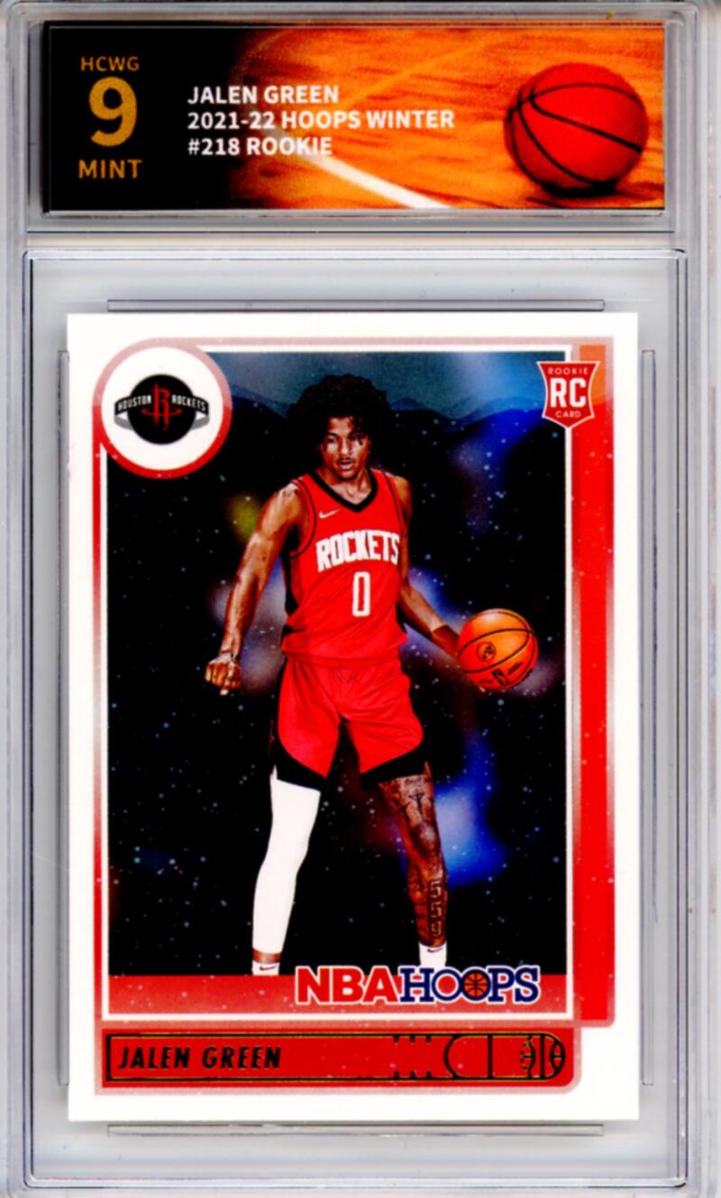 2021-22 Hoops Winter #218 Jalen Green Rookie RC - Graded HCWG 9 Image 1