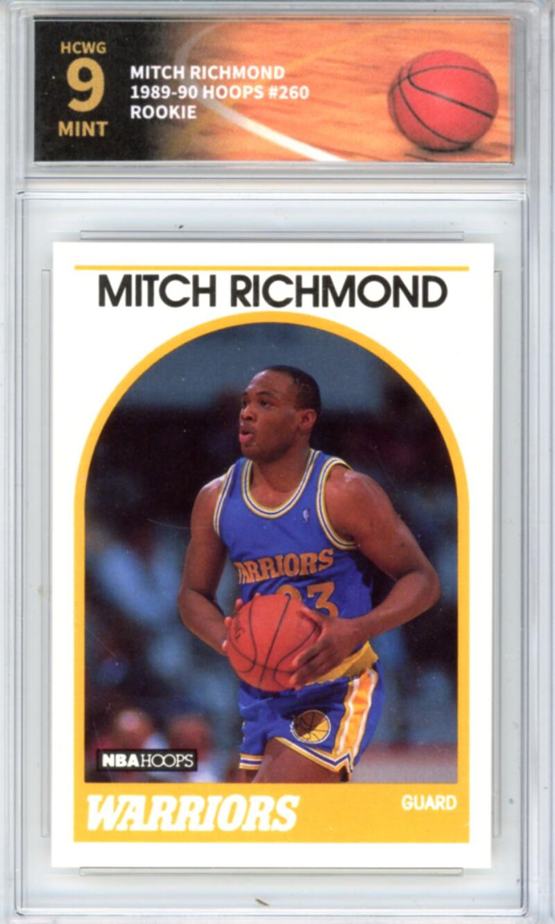 1989-90 Hoops #260 Mitch Richmond Rookie RC - Graded HCWG 9 Image 1