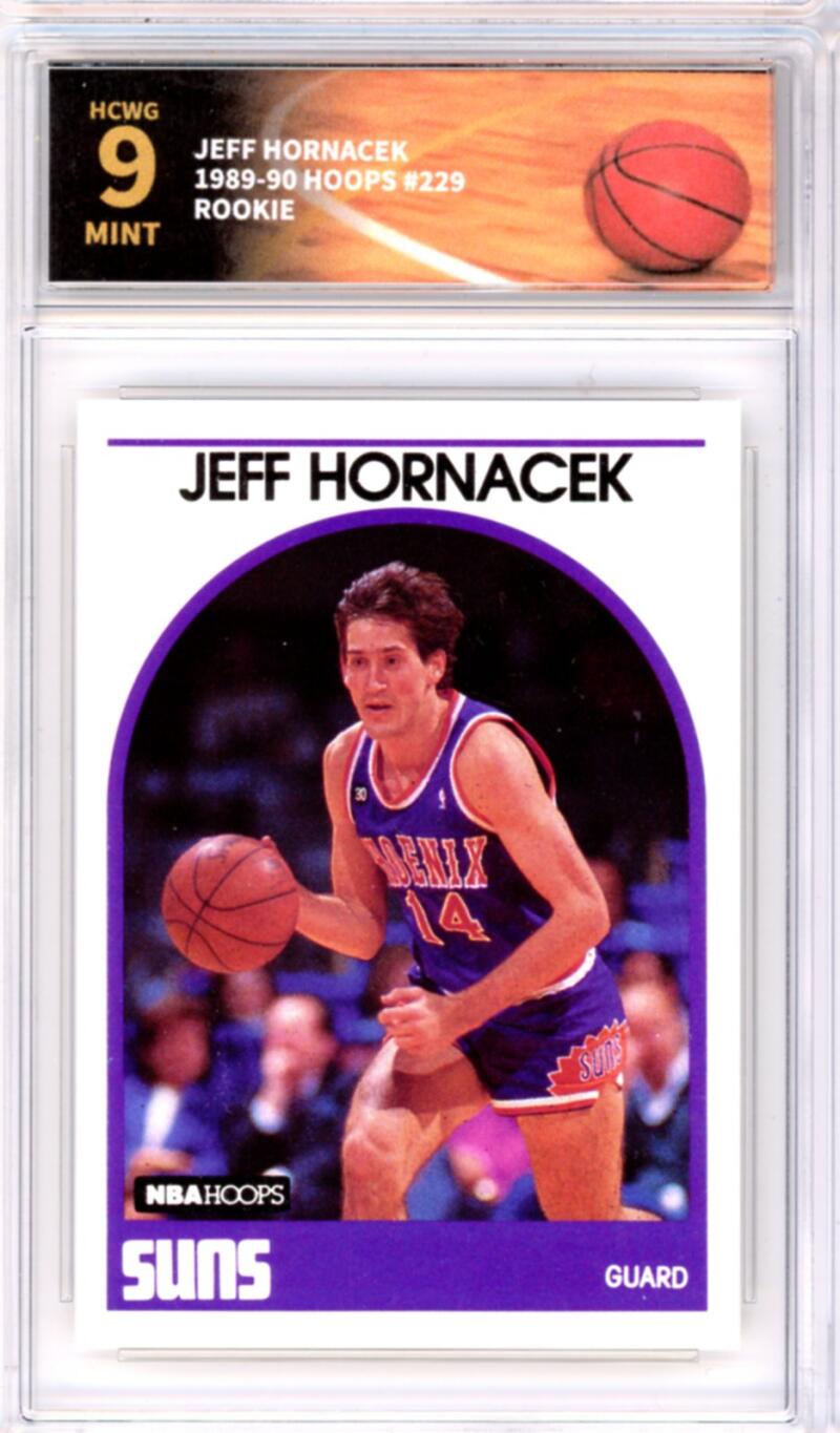 1989-90 Hoops #229 Jeff Hornacek Rookie RC - Graded HCWG 9 Image 1