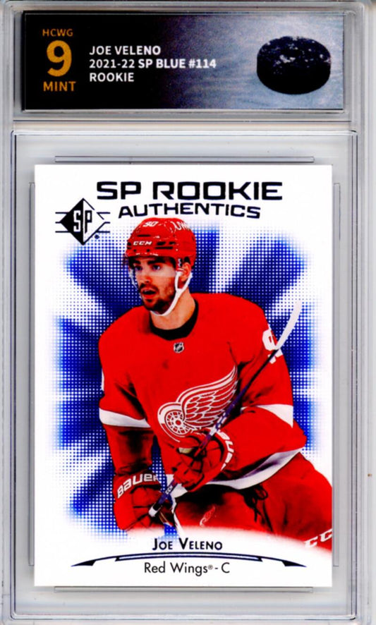 2021-22 Upper Deck SP Blue #114 Joe Veleno Rookie RC - Graded HCWG 9 Image 1