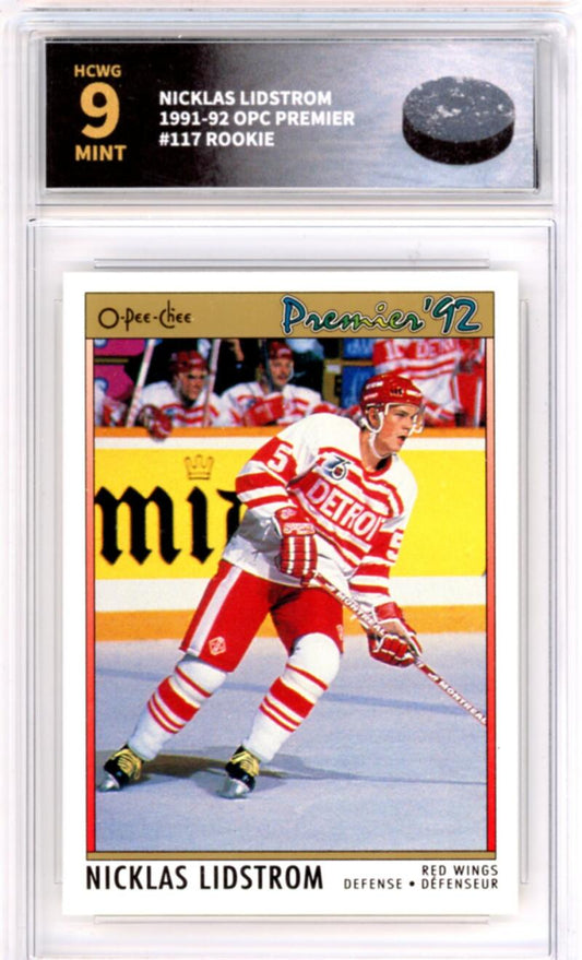 1991-92 OPC Premier Nicklas Lidstrom Rookie RC - Graded HCWG 9 Image 1