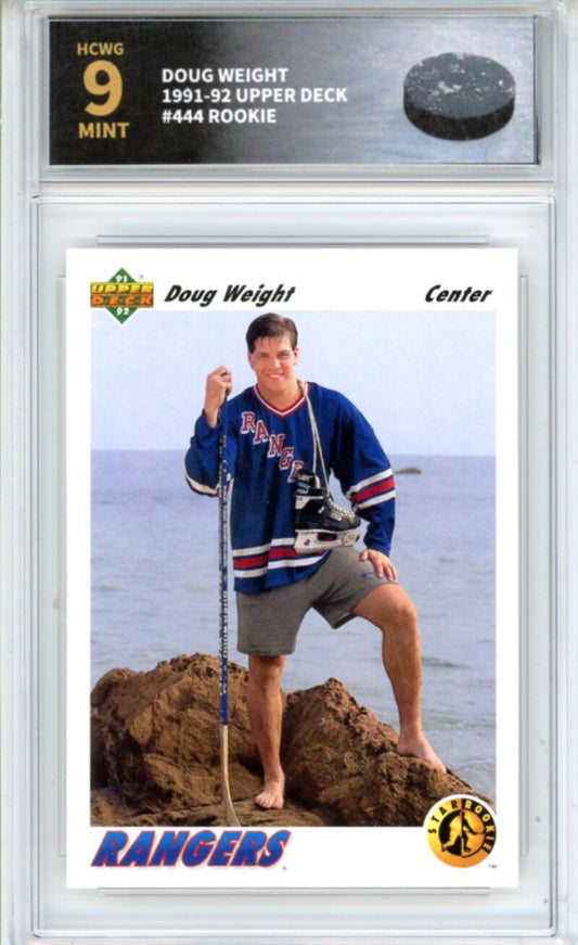 1991-92 Upper Deck #444 Doug Weight Rookie RC - Graded HCWG 9 Image 1