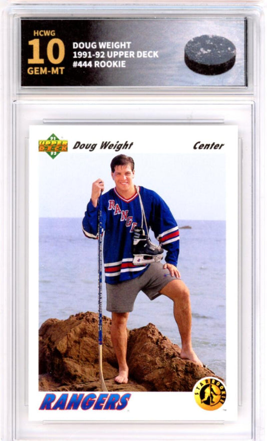 1991-92 Upper Deck #444 Doug Weight Rookie RC - Graded HCWG 10 Image 1