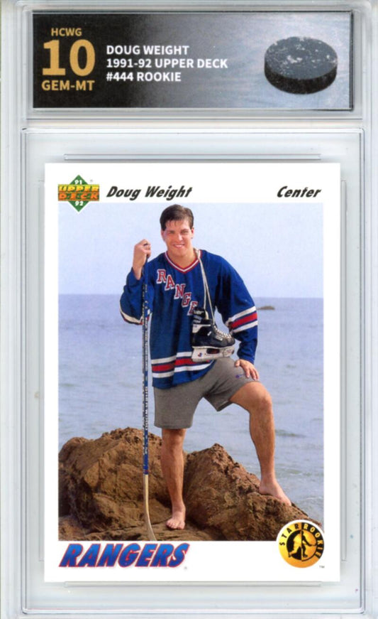 1991-92 Upper Deck #444 Doug Weight Rookie RC - Graded HCWG 10 Image 1