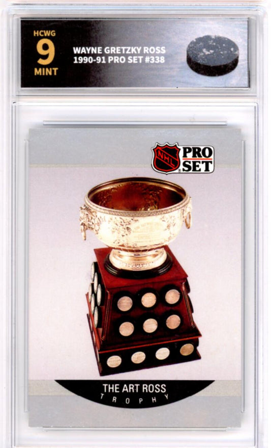 1990-91 Pro Set #338 Wayne Gretzky Art Ross - Graded HCWG 9 Image 1