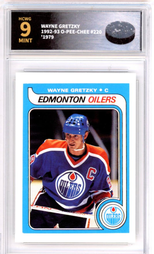 1992-92 O-Pee-Chee #220 Wayne Gretzky â1979 - Graded HCWG 9 Image 1