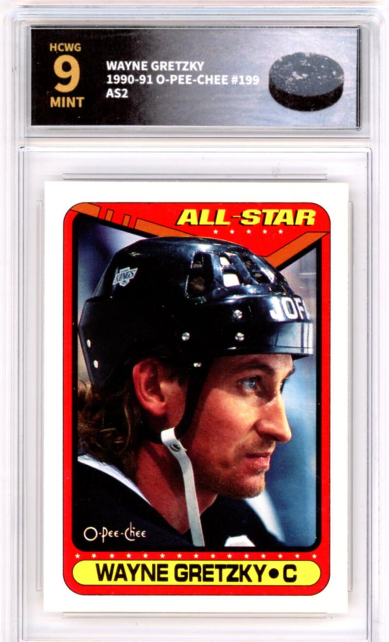 1990-91 O-Pee-Chee #199 Wayne Gretzky AS2 - Graded HCWG 9 Image 1