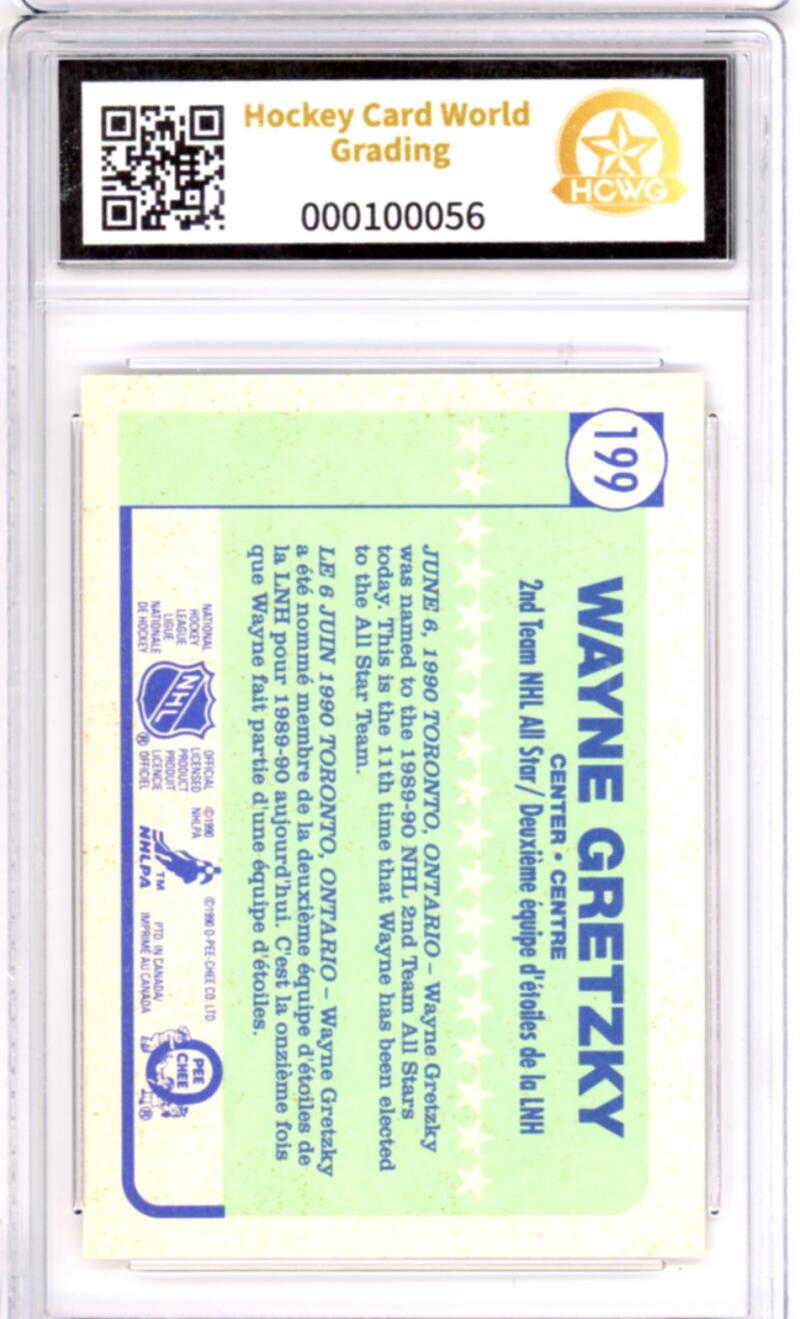 1990-91 O-Pee-Chee #199 Wayne Gretzky AS2 - Graded HCWG 9 Image 2