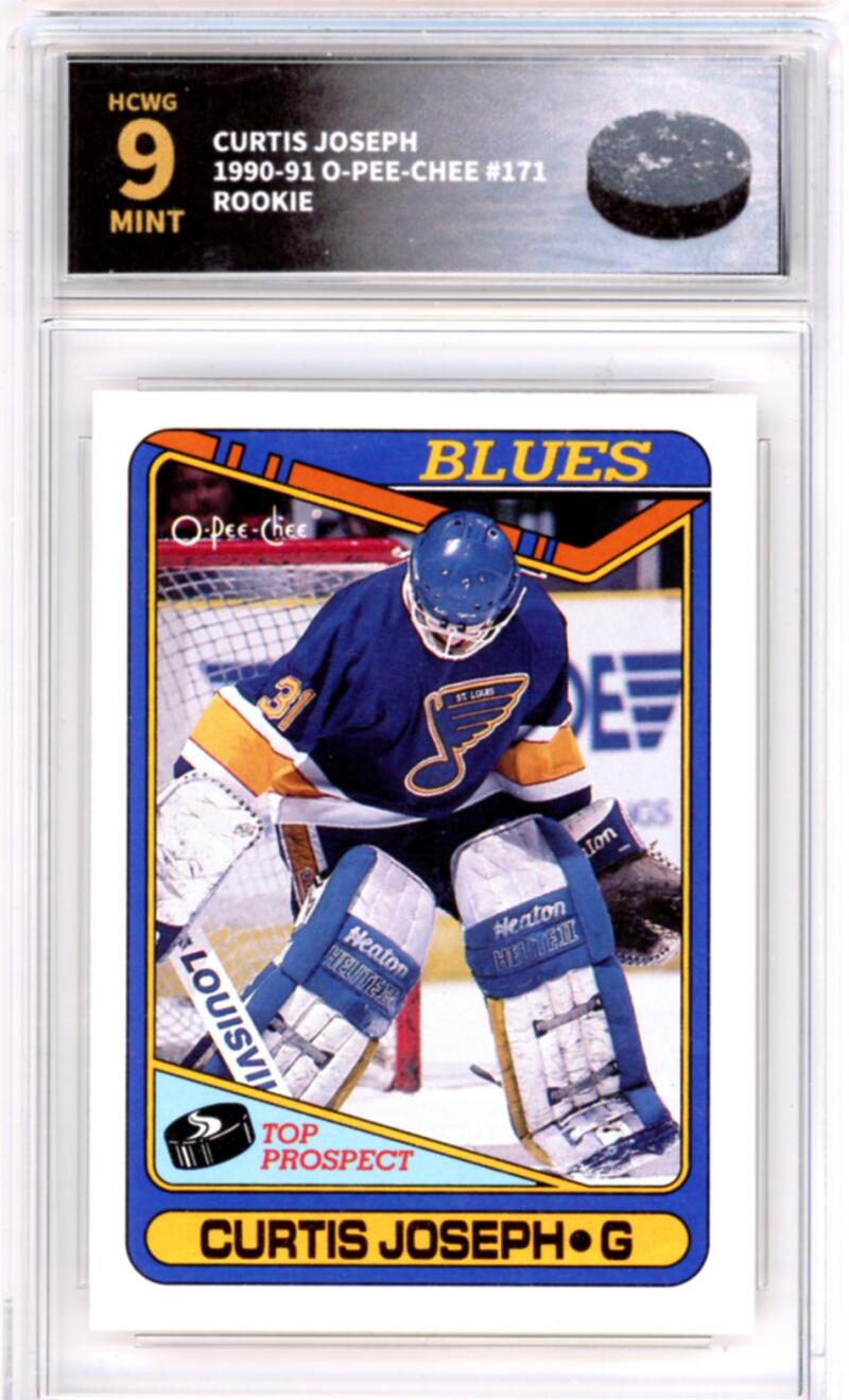 1990-91 O-Pee-Chee #171 Curtis Joseph Rookie RC - Graded HCWG 9 Image 1