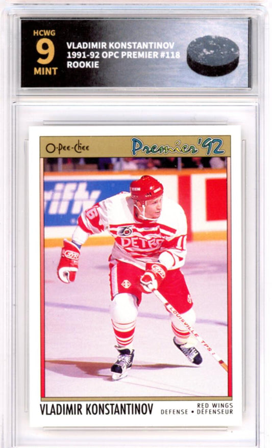 1991-92 OPC Premier #118 Vladimir Konstantinov Rookie RC - Graded HCWG 9 Image 1