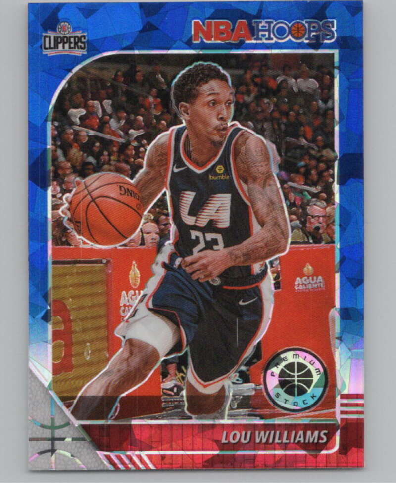 2019-20  Hoops Premium Stock  Blue Cracked Ice Prizm #84 Lou Williams  V103027 Image 1