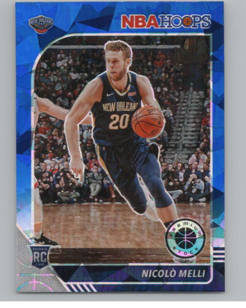2019-20  Hoops Premium Stock  Blue Cracked Ice Prizm #242 Nicolo Melli  V103037 Image 1