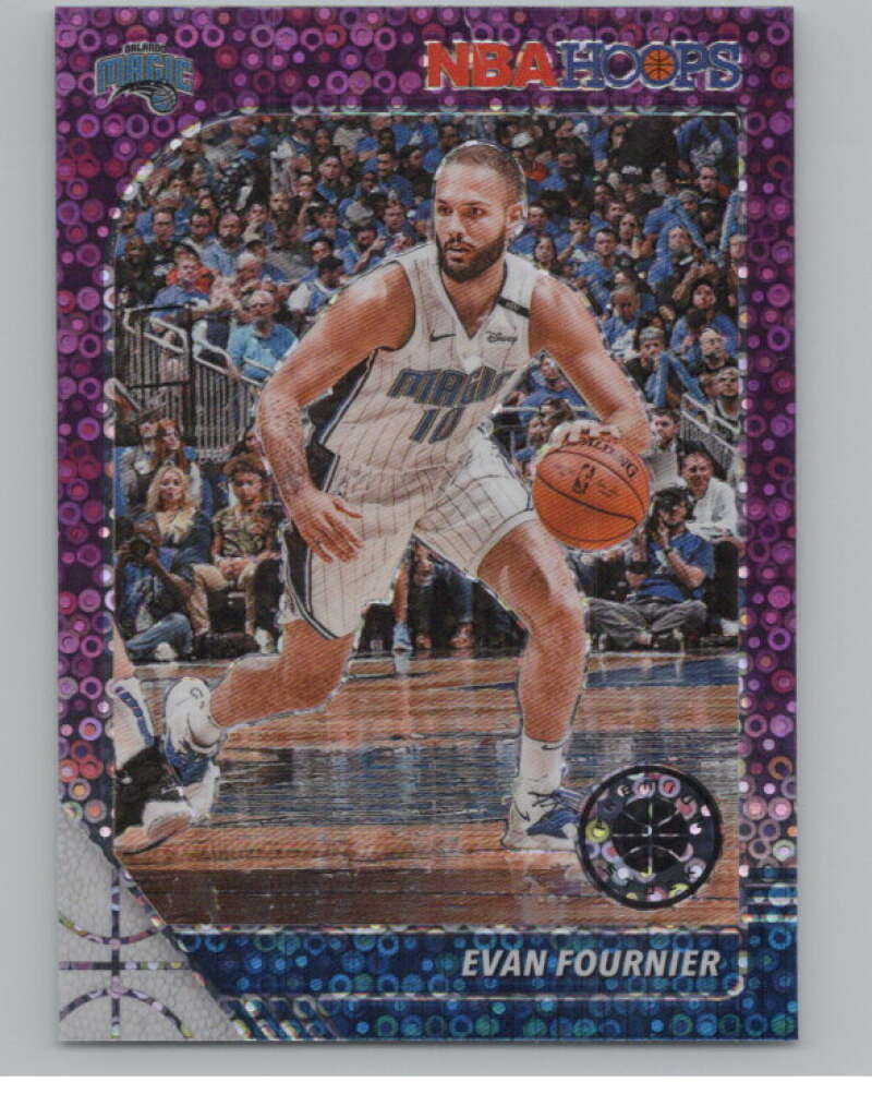 2019-20  Hoops Premium Stock  Purple Disco Prizm #139 Evan Fournier  V103047 Image 1