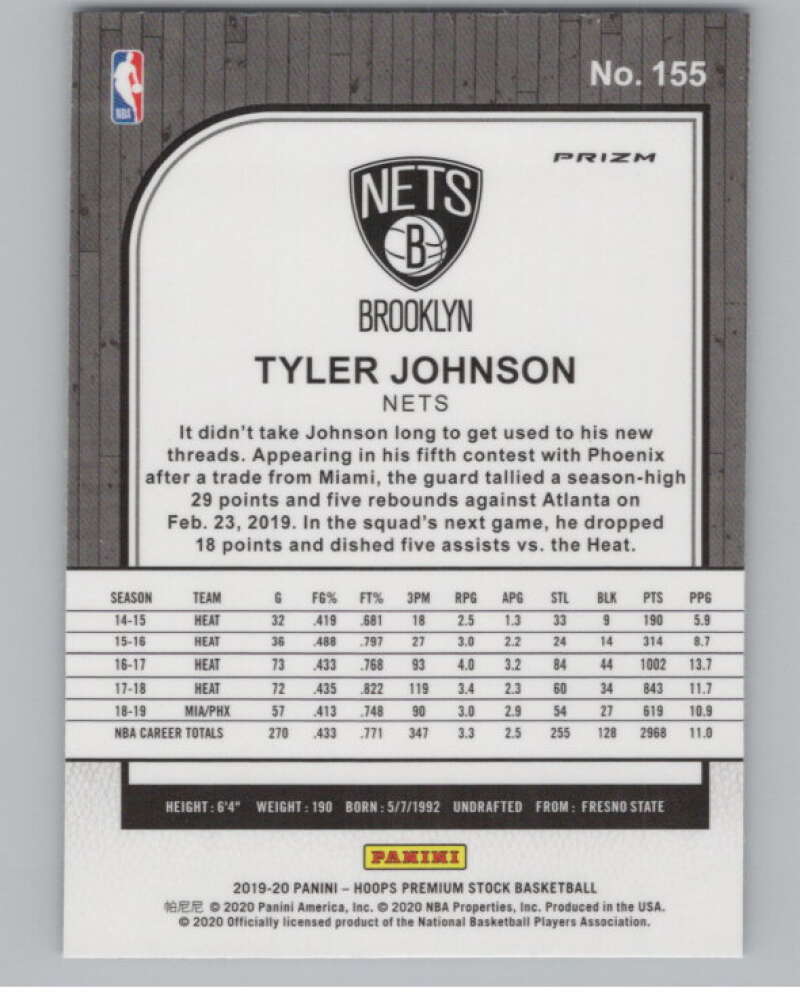 2019-20  Hoops Premium Stock  Purple Disco Prizm #155 Tyler Johnson  V103049 Image 2