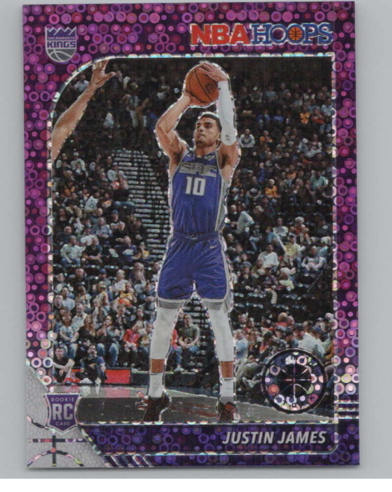2019-20  Hoops Premium Stock  Purple Disco Prizm #244 Justin James  V103056 Image 1