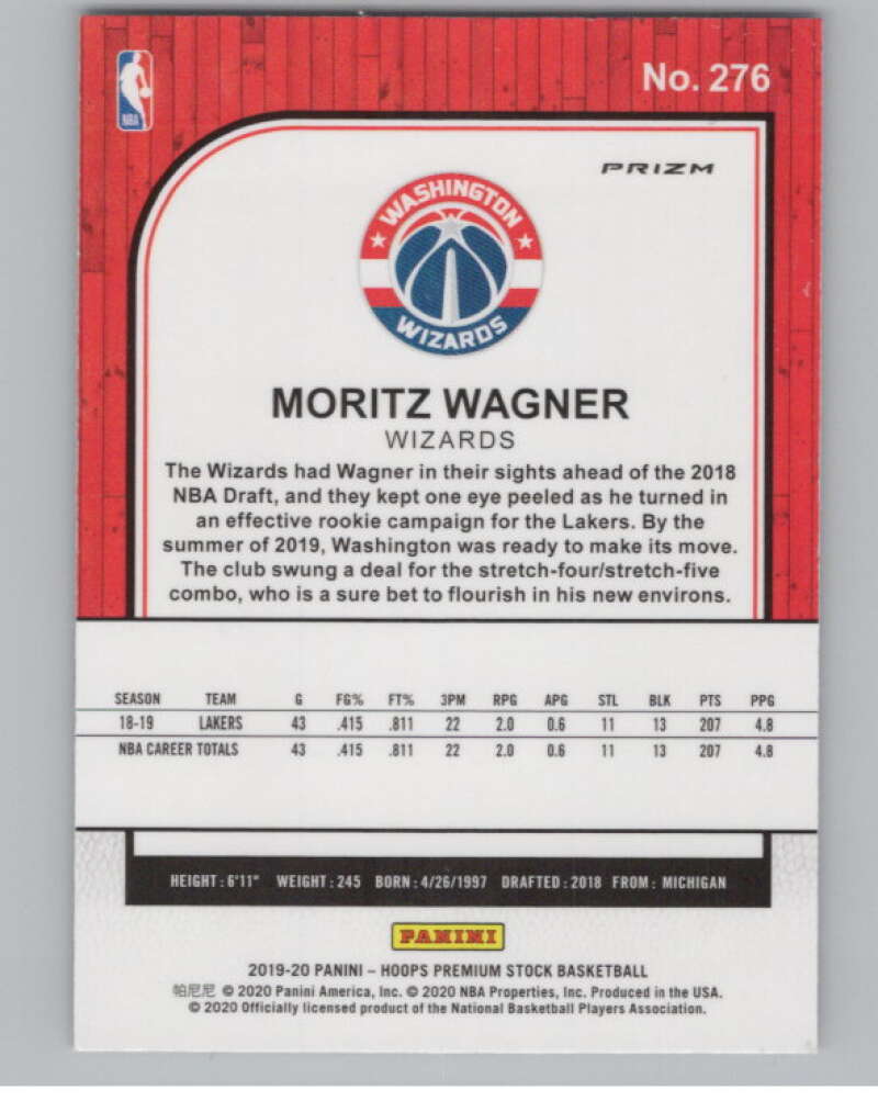 2019-20  Hoops Premium Stock  Purple Disco Prizm #276 Moritz Wagner  V103059 Image 2
