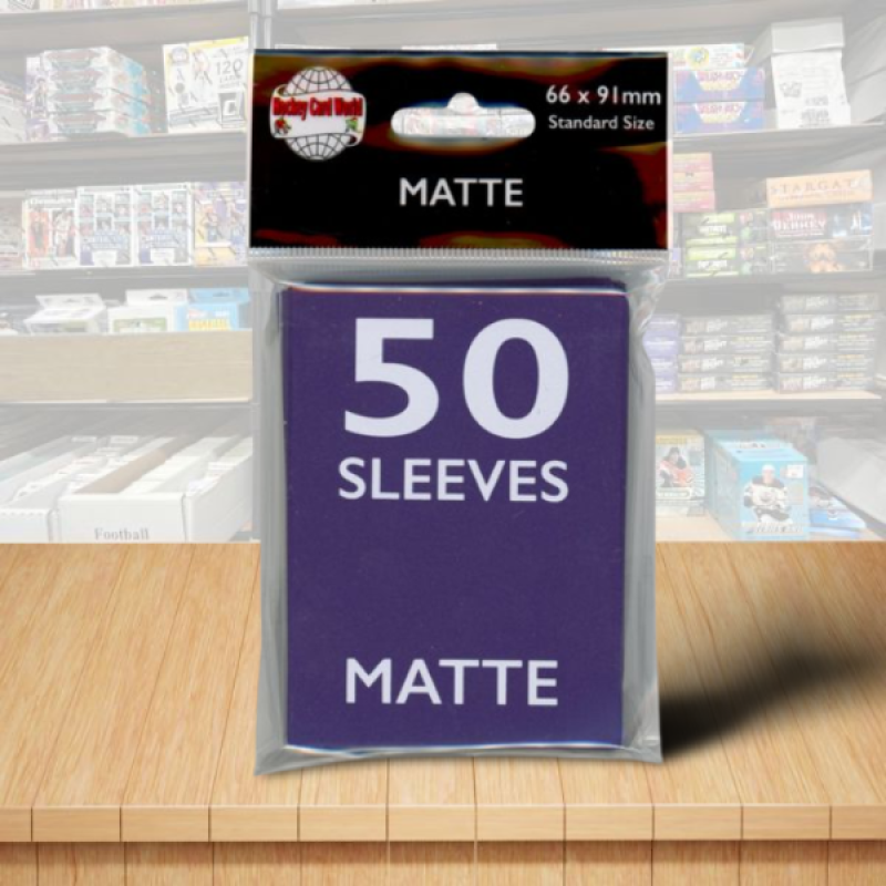 Hockey Card World Matte Standard Game Card Sleeves 50 Count - Purple Image 1