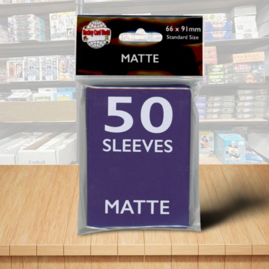 Hockey Card World Matte Standard Game Card Sleeves 50 Count - Purple Image 1