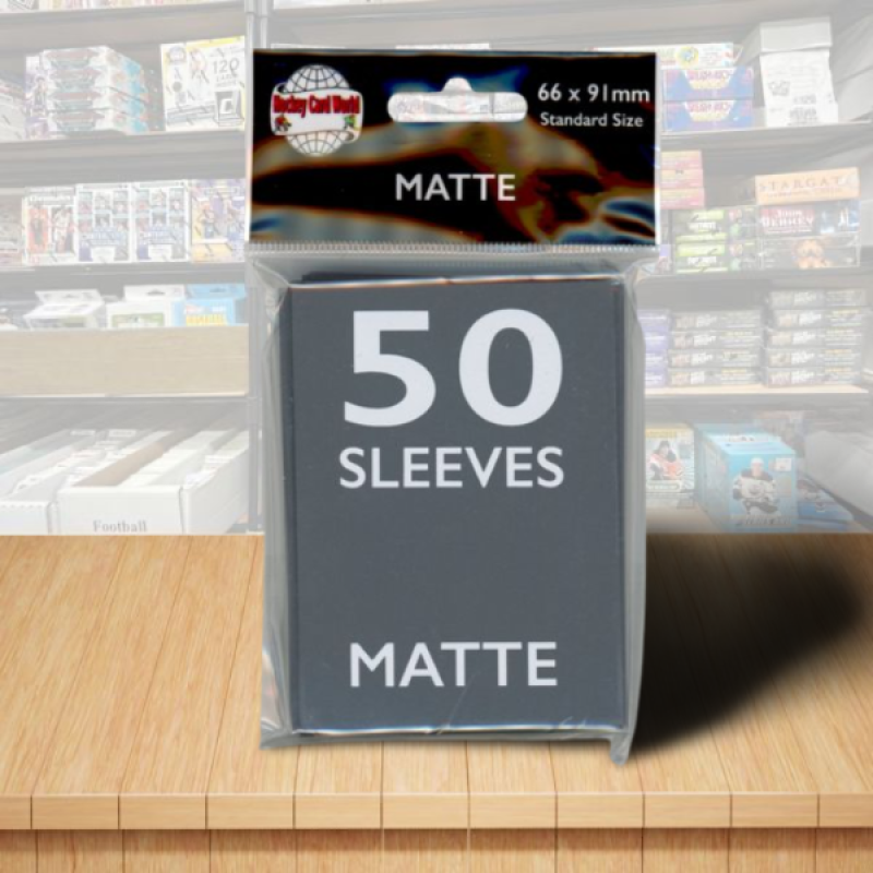 Hockey Card World Matte Standard Game Card Sleeves 50 Count - Grey Image 1