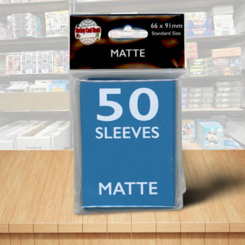 Hockey Card World Matte Standard Game Card Sleeves 50 Count - Light Blue Image 1