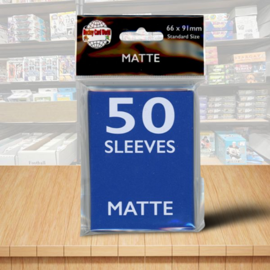 Hockey Card World Matte Standard Game Card Sleeves 50 Count - Blue Image 1