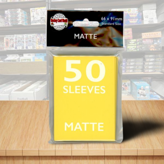 Hockey Card World Matte Standard Game Card Sleeves 50 Count - Yellow  Image 1