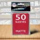 Hockey Card World Matte Standard Game Card Sleeves 50 Count - Red Image 1