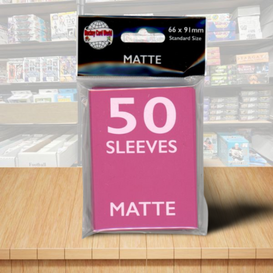 Hockey Card World Matte Standard Game Card Sleeves 50 Count - Pink Image 1
