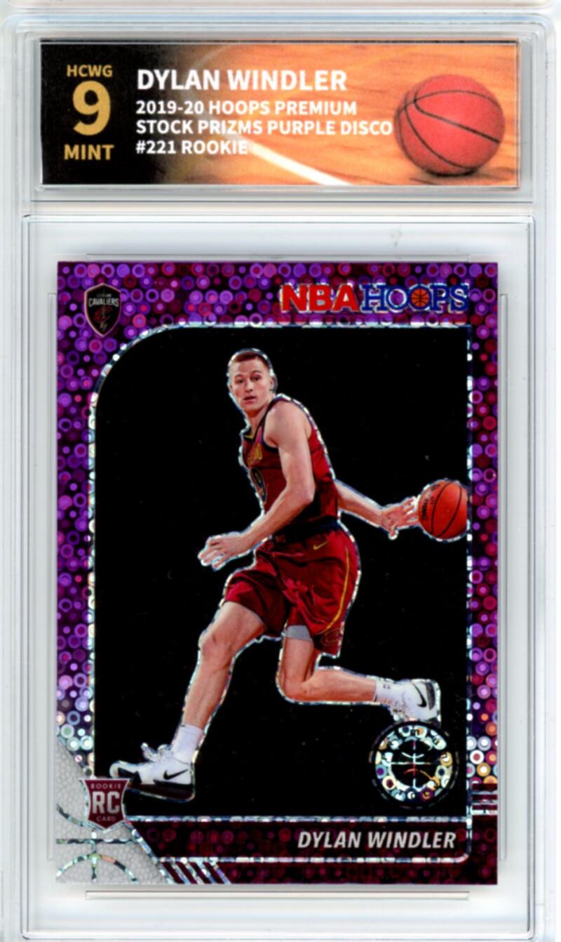 2019-20 Hoops Premium Purple Disco #221 Dylan Windler RC Rookie Graded HCWG 9 Image 1