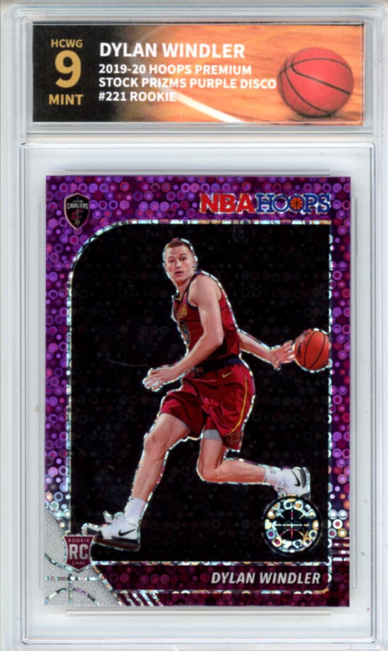2019-20 Hoops Premium Purple Disco #221 Dylan Windler Rookie Graded HCWG 9 Image 1