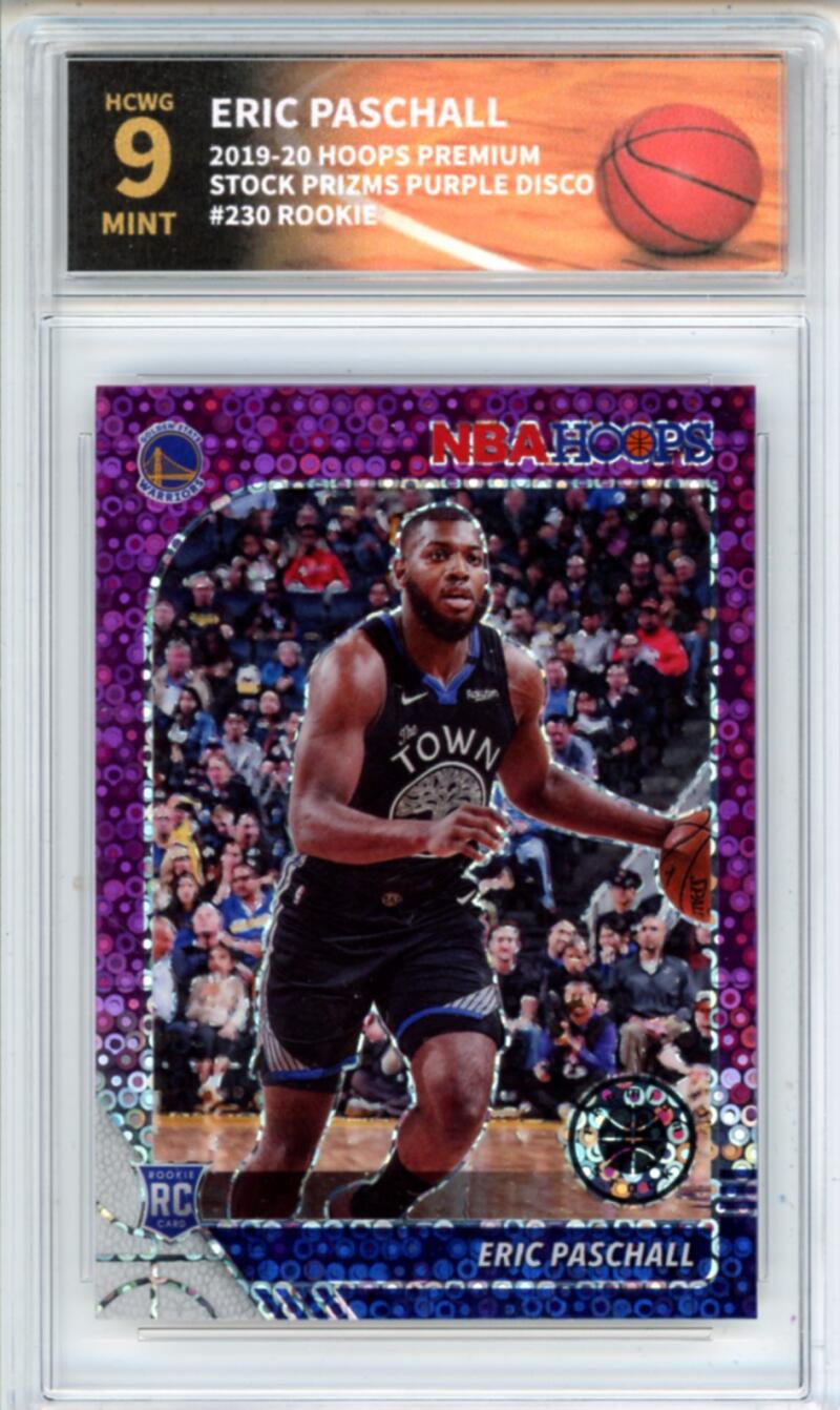 2019-20 Hoops Premium Purple Disco #230 Eric Paschall Rookie Graded HCWG 9 Image 1