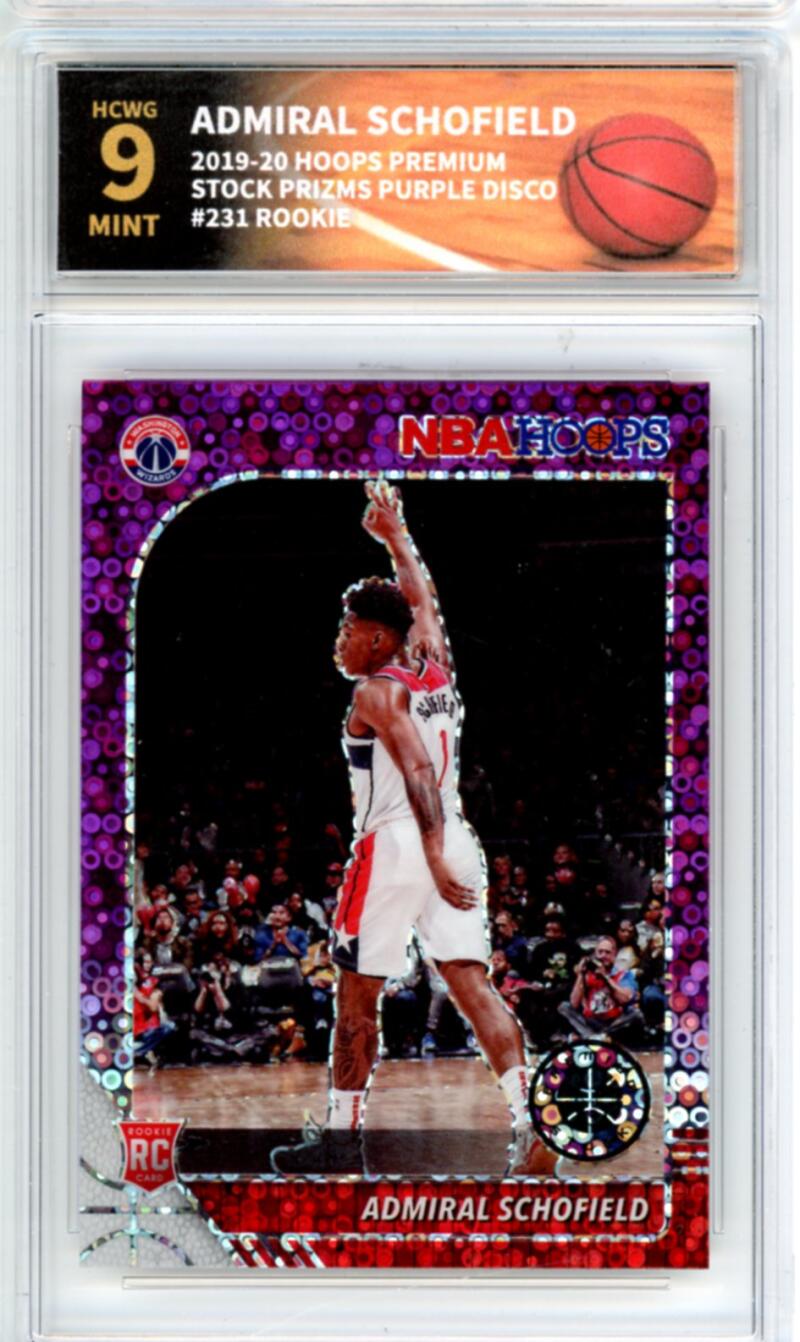 2019-20 Hoops Premium Purple Disco #231 Admiral Schofield Rookie Graded HCWG 9 Image 1