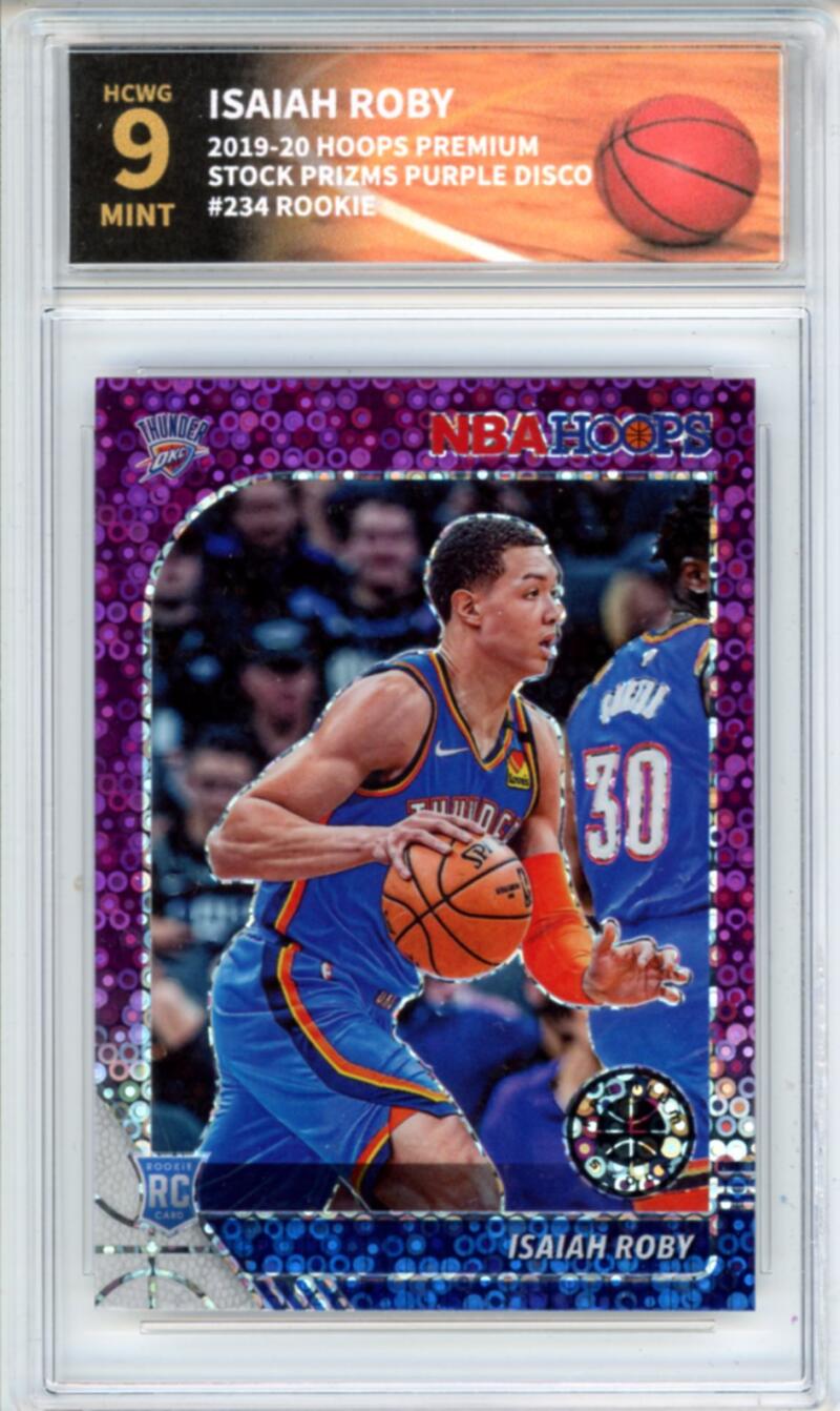 2019-20 Hoops Premium Purple Disco #234 Isaiah Roby Rookie Graded HCWG 9 Image 1