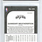 2019-20 Hoops Premium Purple Disco #236 Quinndary Weatherspoon Rookie Graded HCWG 9 Image 2