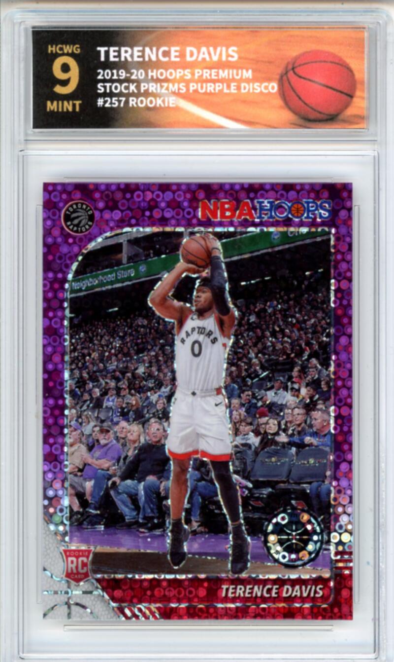 2019-20 Hoops Premium Purple Disco #257 Terence Davis Rookie Graded HCWG 9 Image 1