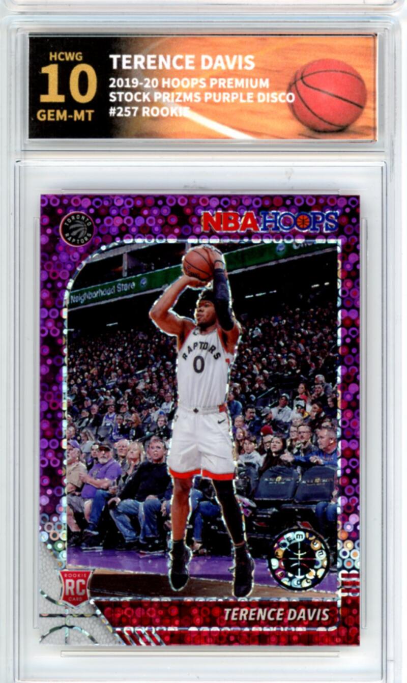 2019-20 Hoops Premium Purple Disco #257 Terence Davis Rookie Graded HCWG 10 Image 1