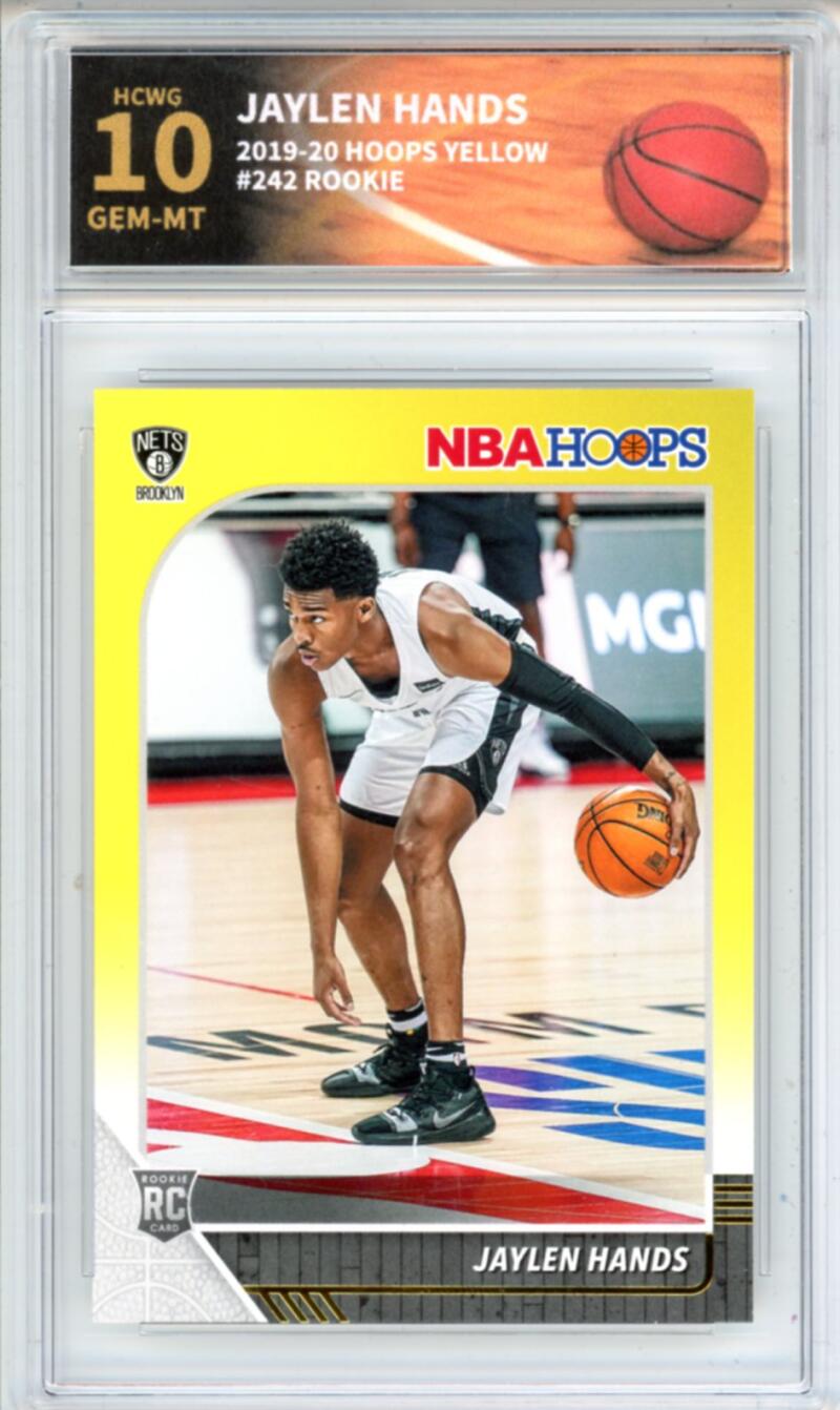 2019-20 Hoops Yellow #242 Jaylen Hands RC Rookie Graded HCWG 10 Image 1