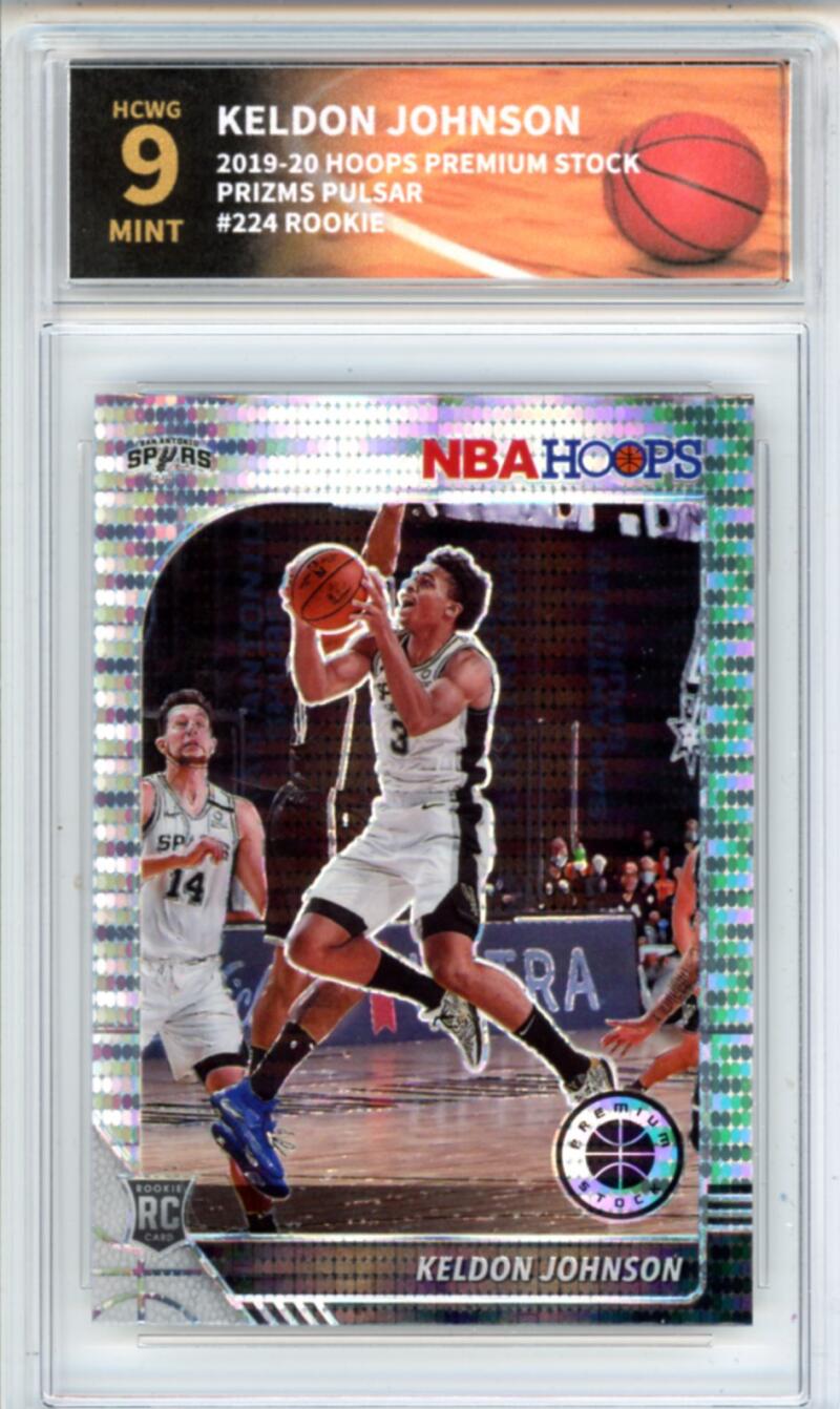 2019-20 Hoops Premium Pulsar #224 Keldon Johnson RC Rookie Graded HCWG 9 Image 1